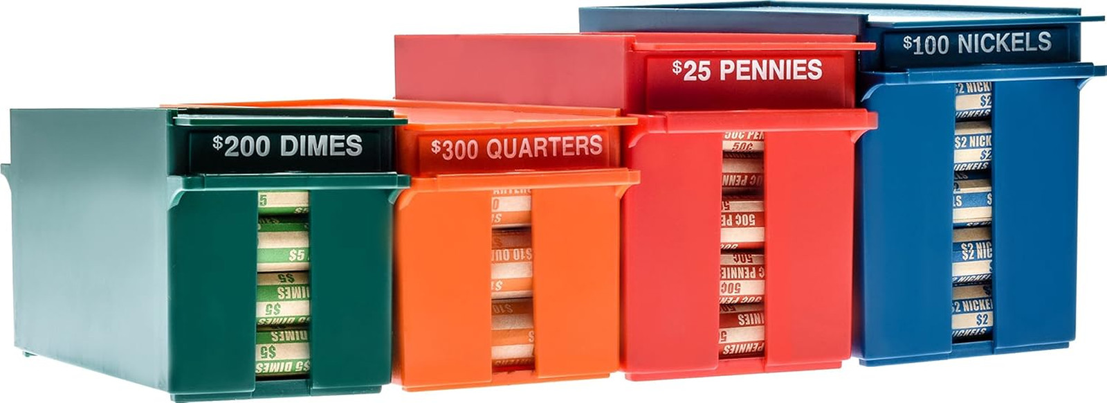 Rolled Coins Storage Boxes with Lockable Covers | High Capacity Wrapped Coins Co