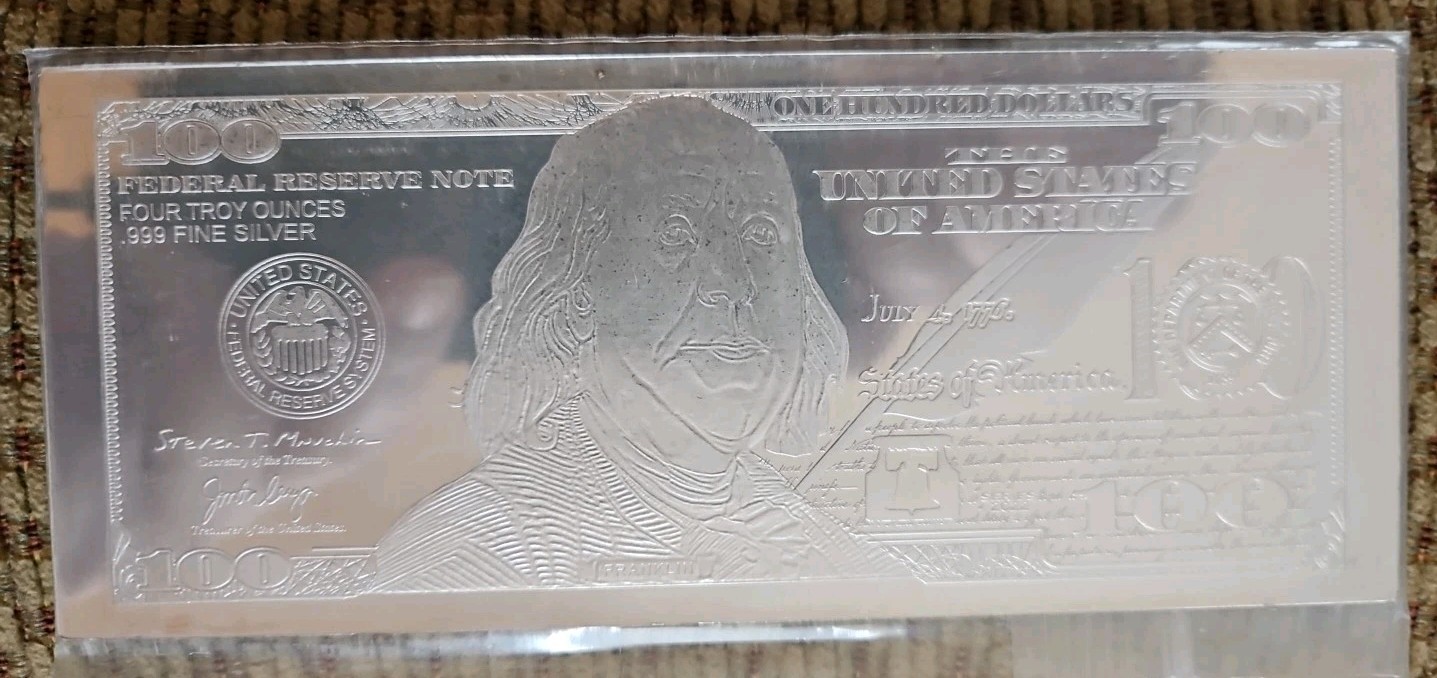 2022 4 Troy once silver hundred Uncirculated .999 Pure Silver Bar