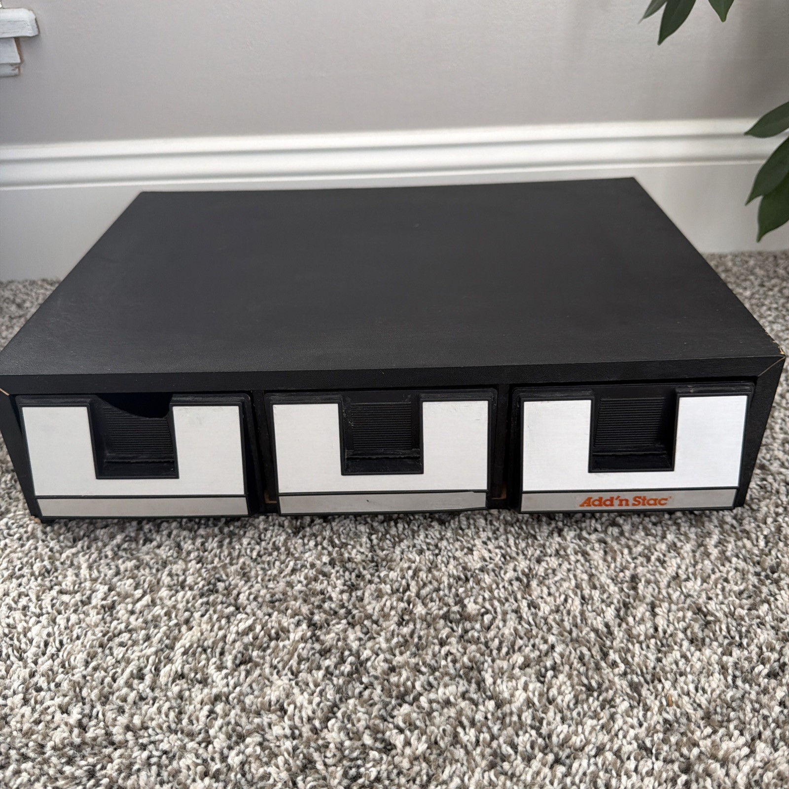 Vintage 3 Drawer Cassette Tape Holder Storage Holds 42 Tapes Add’n Stac