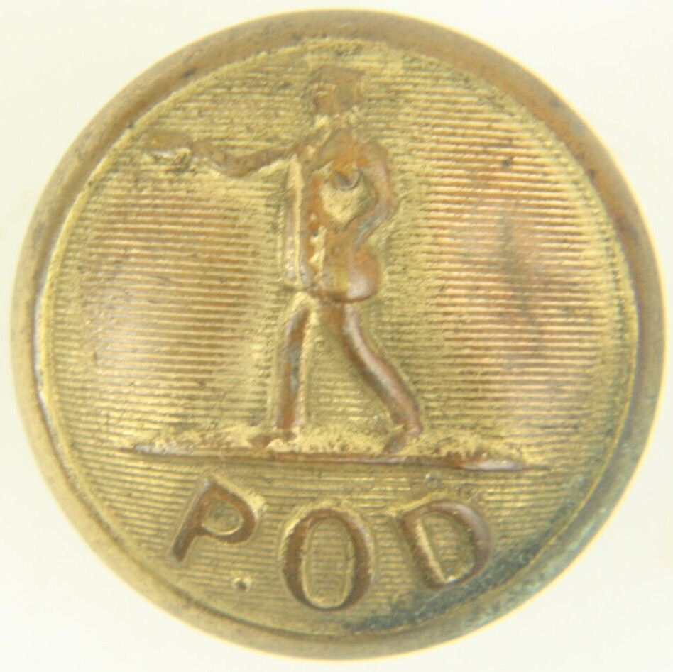 1898-04 Postman POD Uniform Coat Button Mailman Post Office Department .9" 23mm