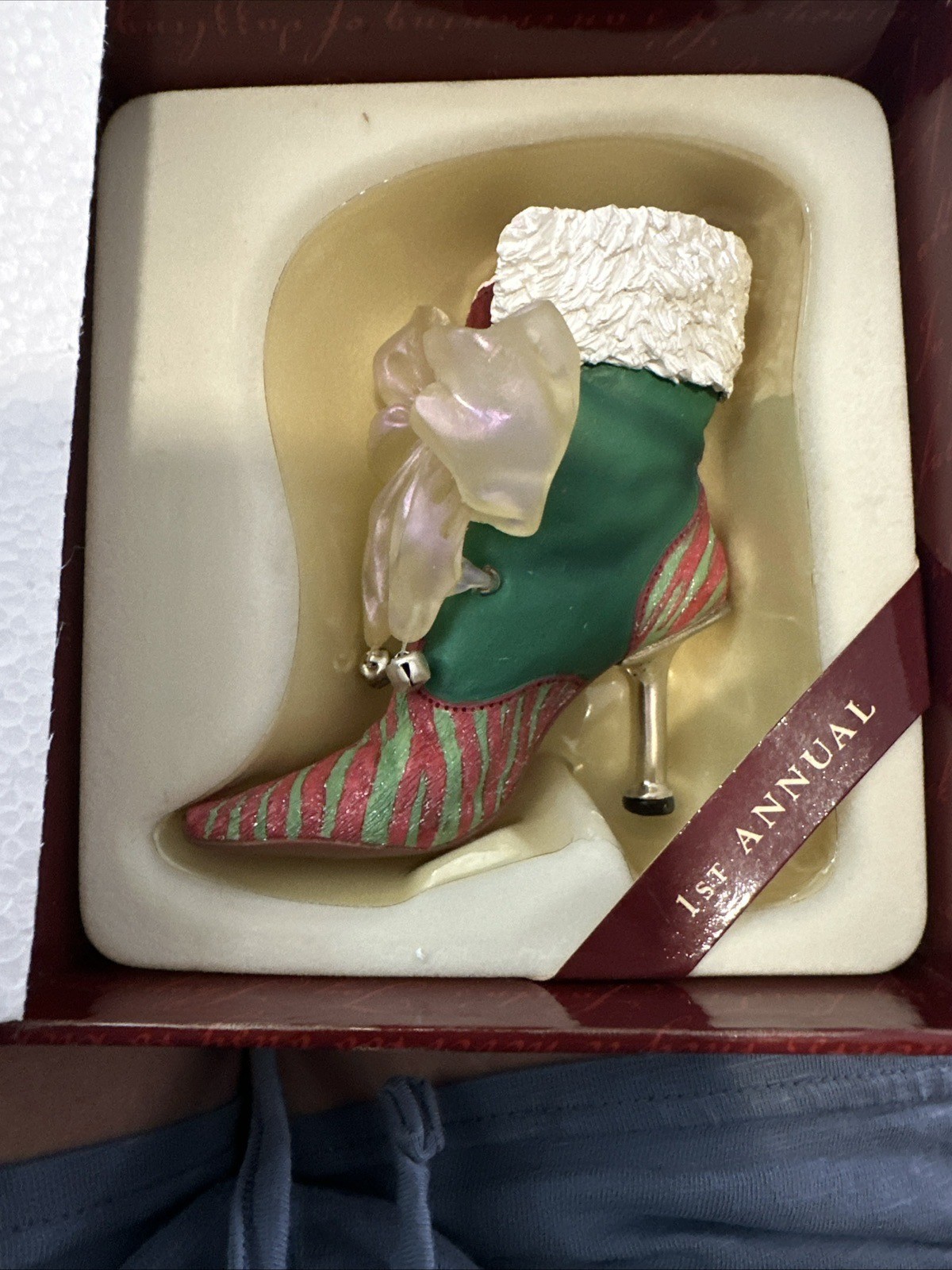 Just the Right Shoe CHRISTMAS EVE BALL BOOT NIB