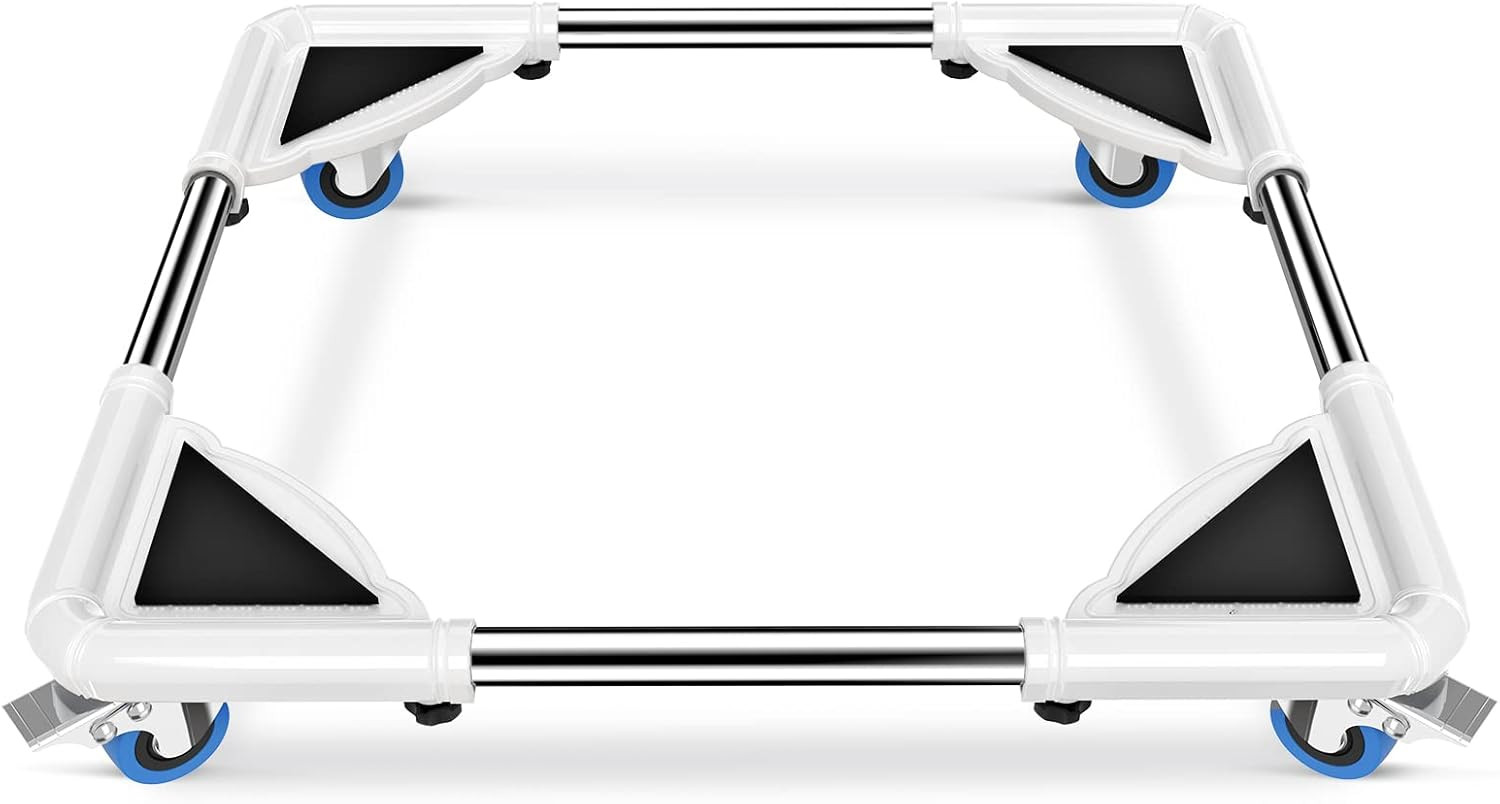 Mini Fridge Stand Mobile Roller, Adjustable Furniture Dolly with 4 Locking Wheel