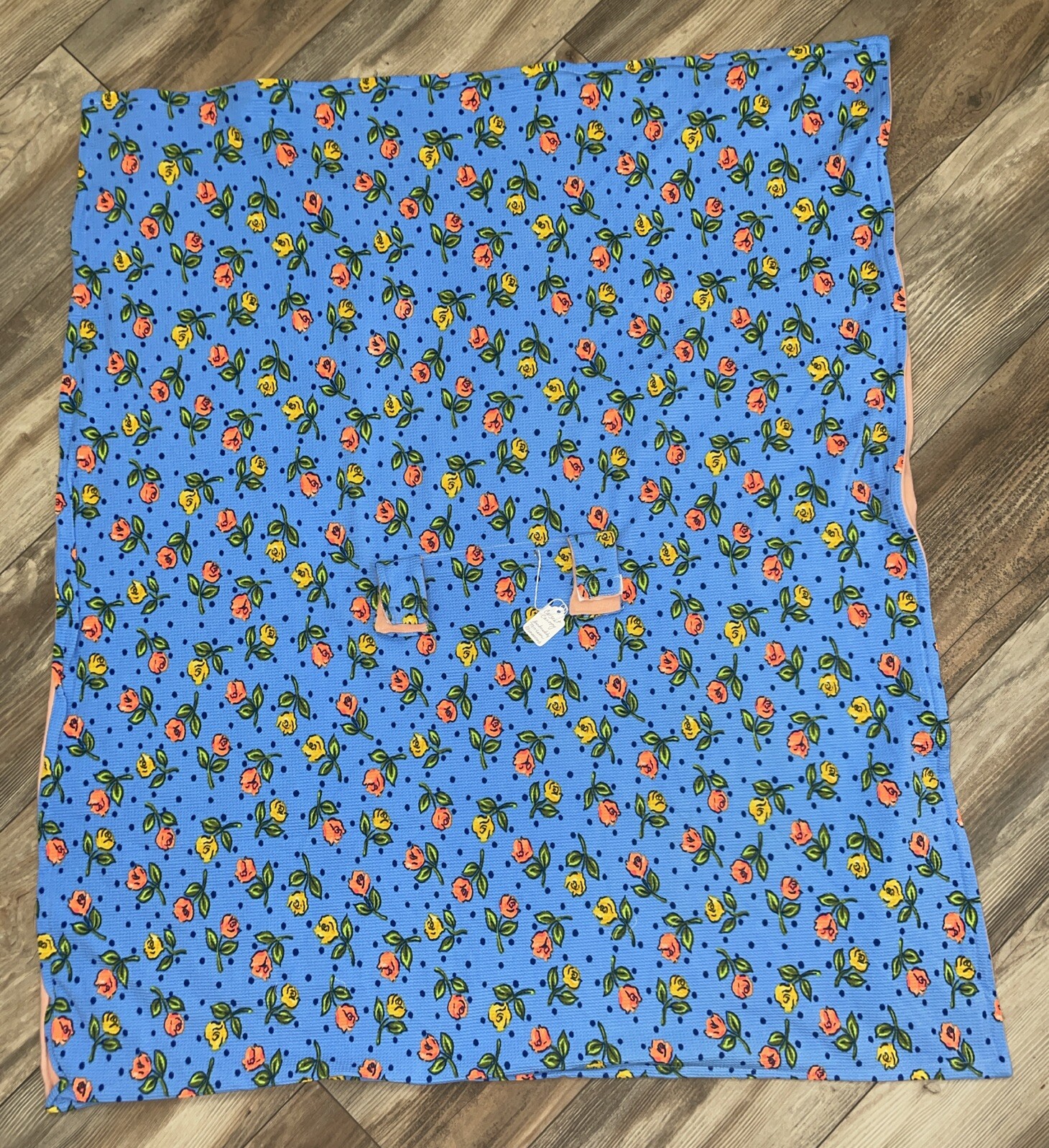 **Handmade Baby Infant Car Seat Canopy-Cover Floral Blue