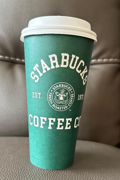 STARBUCKS COFFEE CO EST 1971 COLLECTOR CUP HOT DRINK WHITE LID NEVER USED VENTI