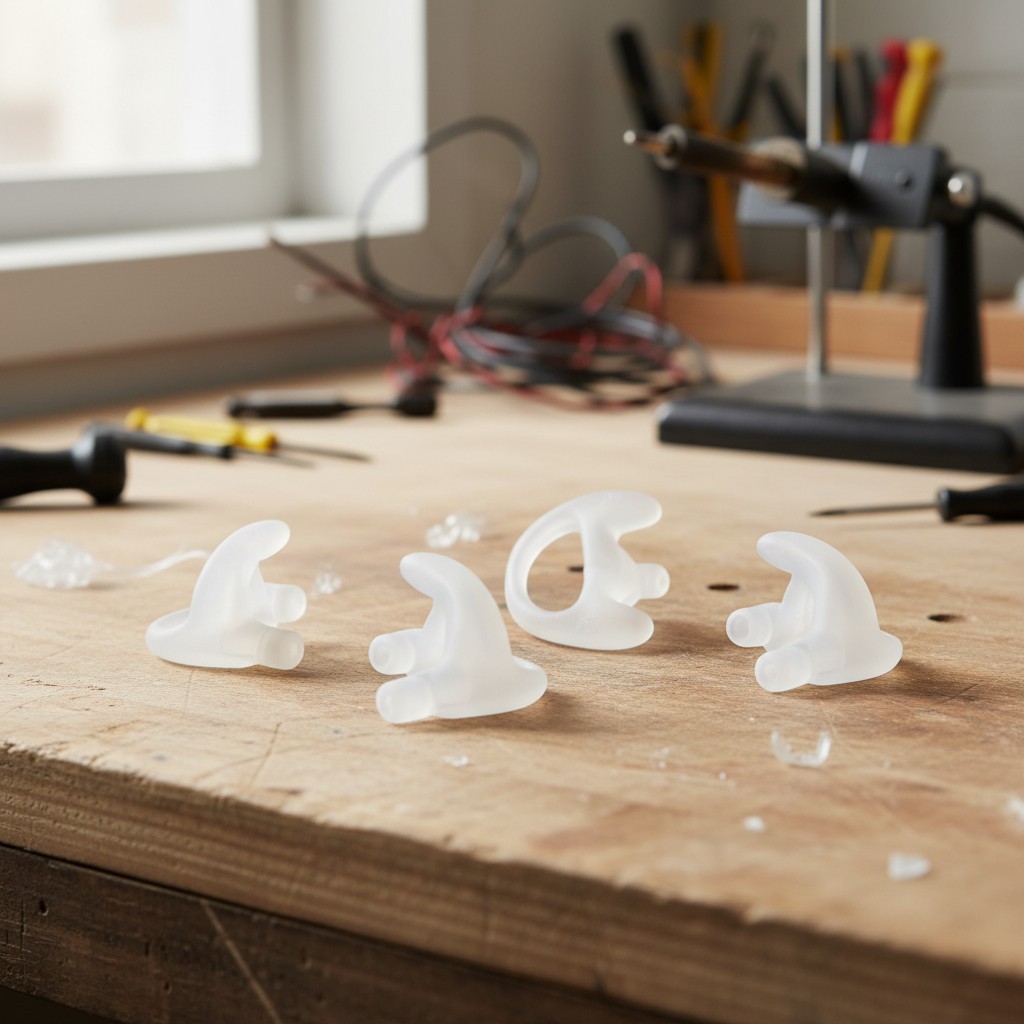 Durable Silicone Ear Mold Replacements for Two Way Radios - Large, Medium, Small