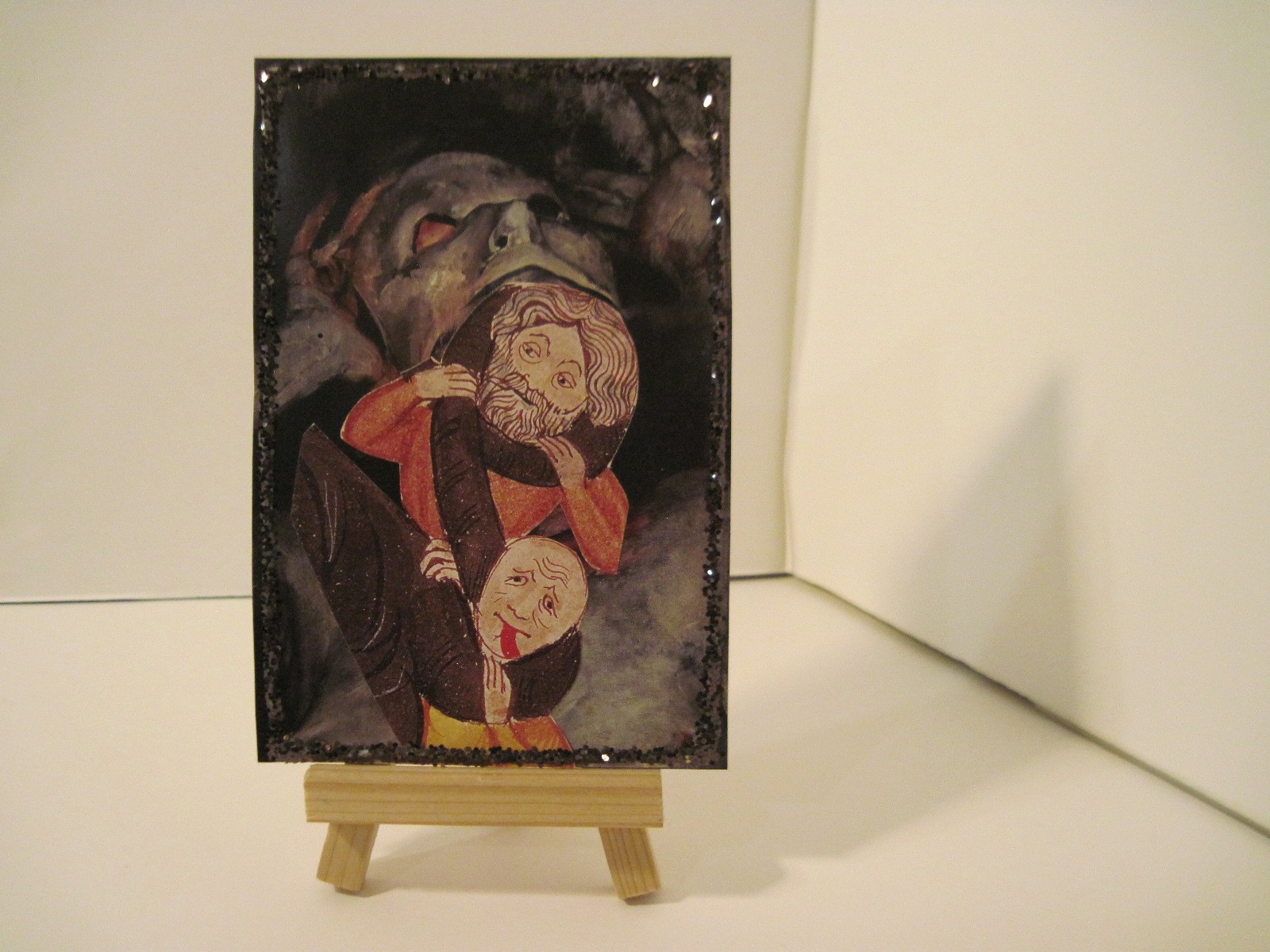 tortured Original Collage 4 x 6 inch art Outsider Avant-Garde Gothic Brut