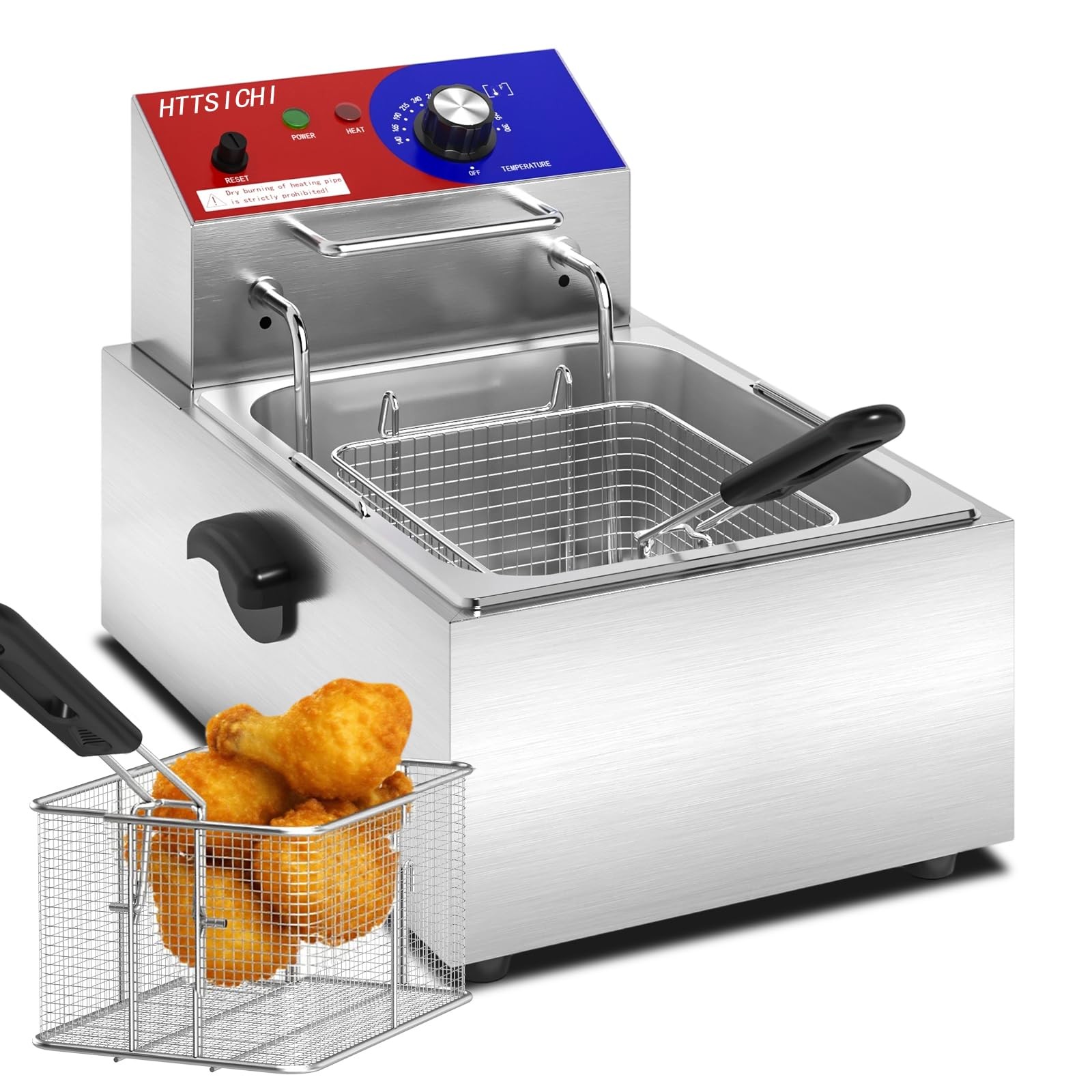 HTTSICHI Commercial Deep Fryer - 12 L Electric Deep Fryer with 6 L Basket, Co...