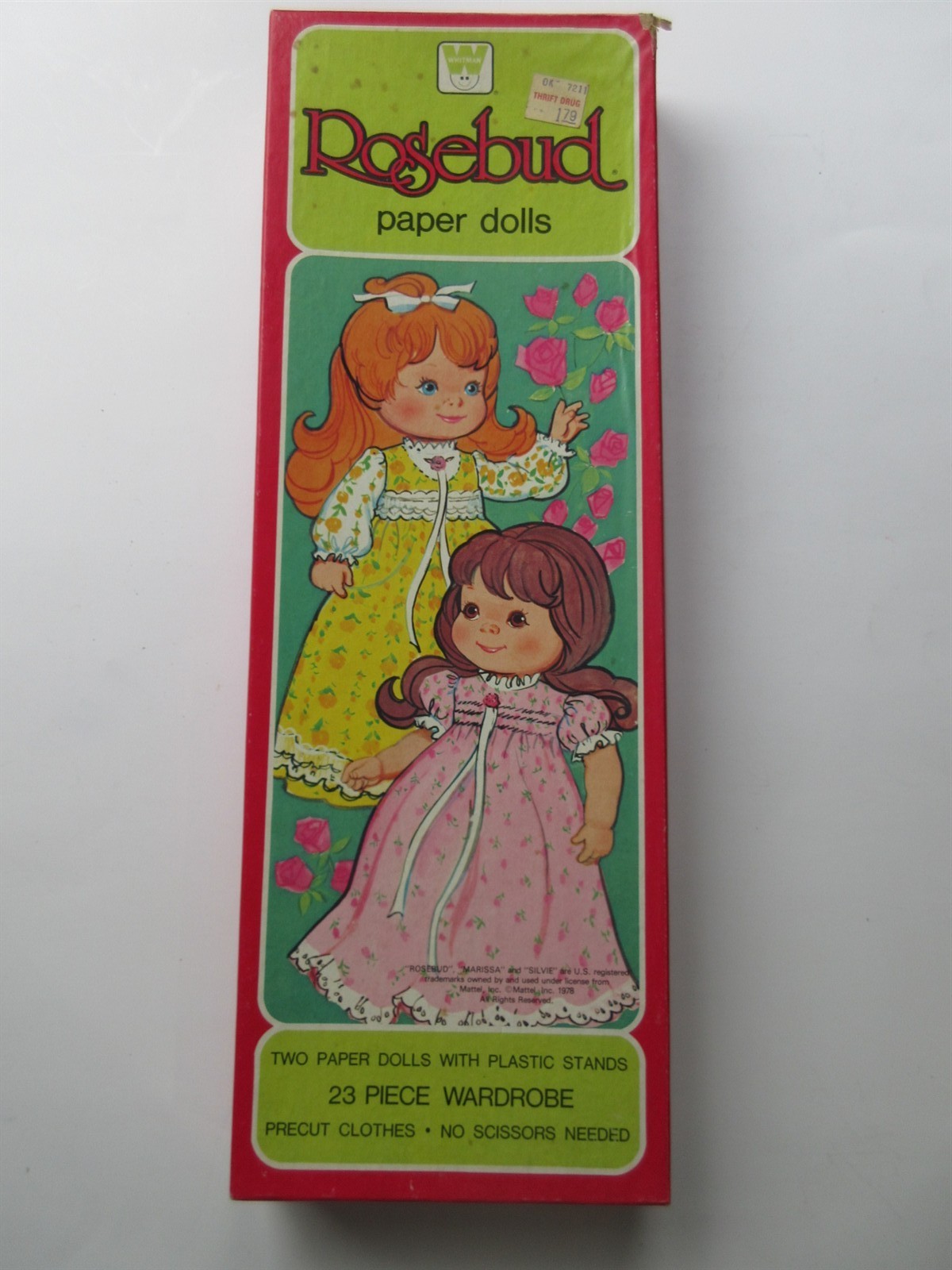 Vintage 1978 Whitman ROSEBUD paper dolls clothes stand uncut