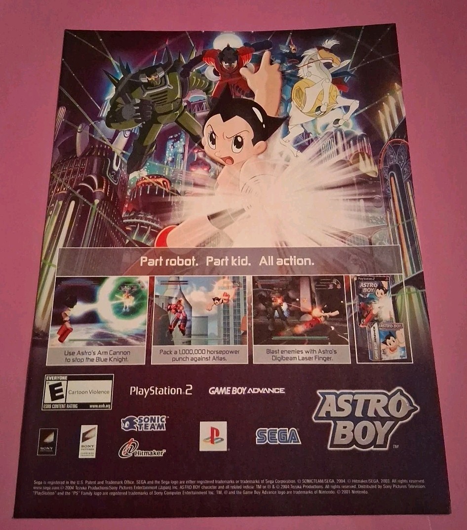 Astro Boy Video Game Vintage Print Ad 2004 8x11