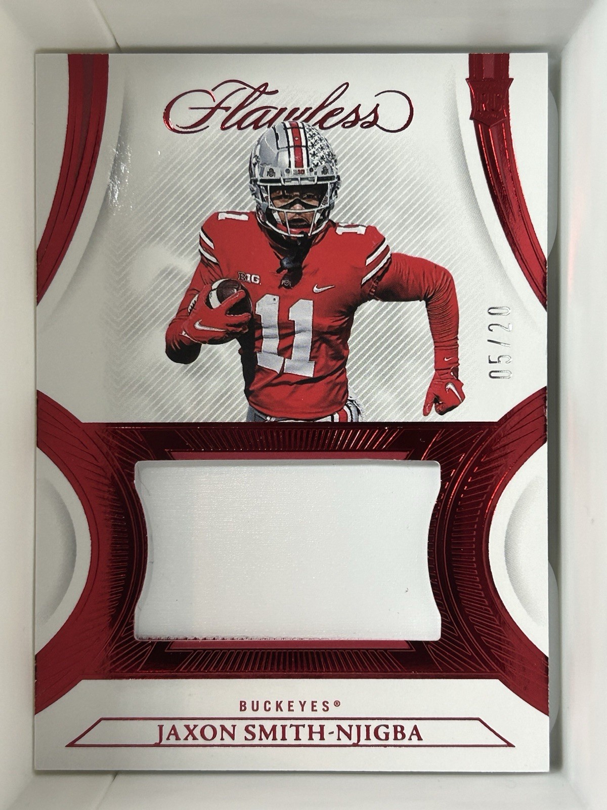 Jaxson Smith-Njigba- Flawless #05/20, Rookie Patch RP-12- Buckeyes Jersey