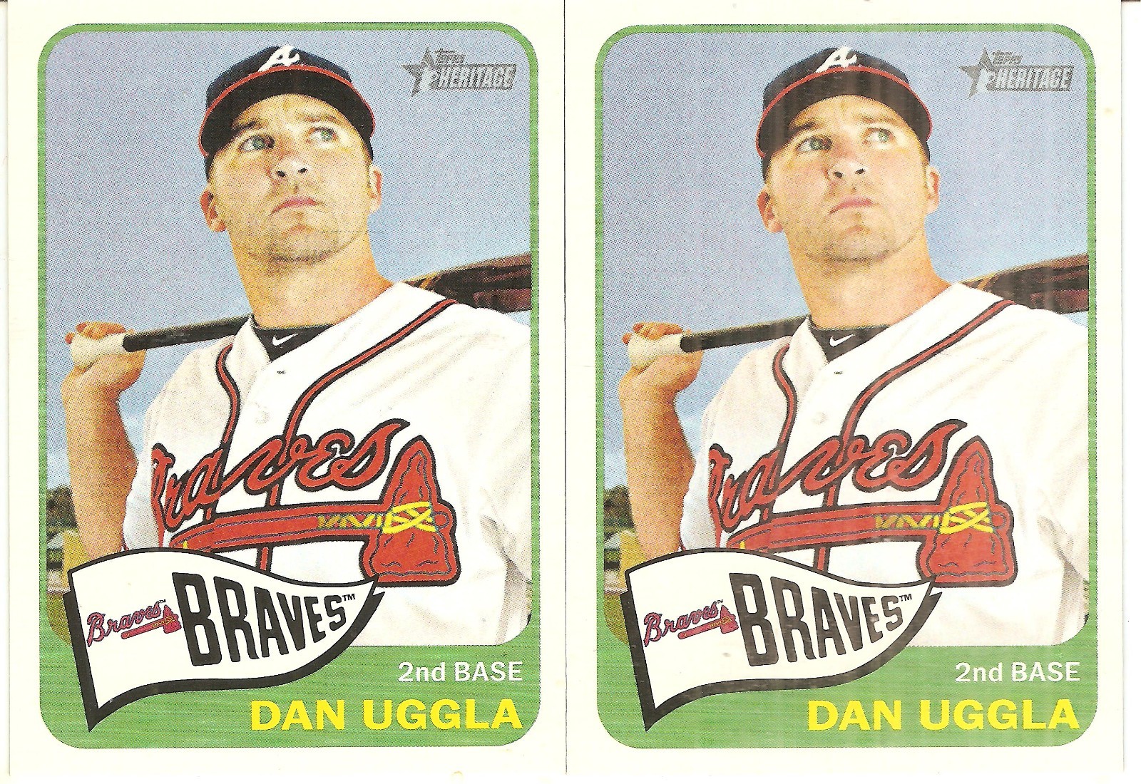 2 CARD 2014 TOPPS HERITAGE DAN UGGLA BASEBALL CARD LOT