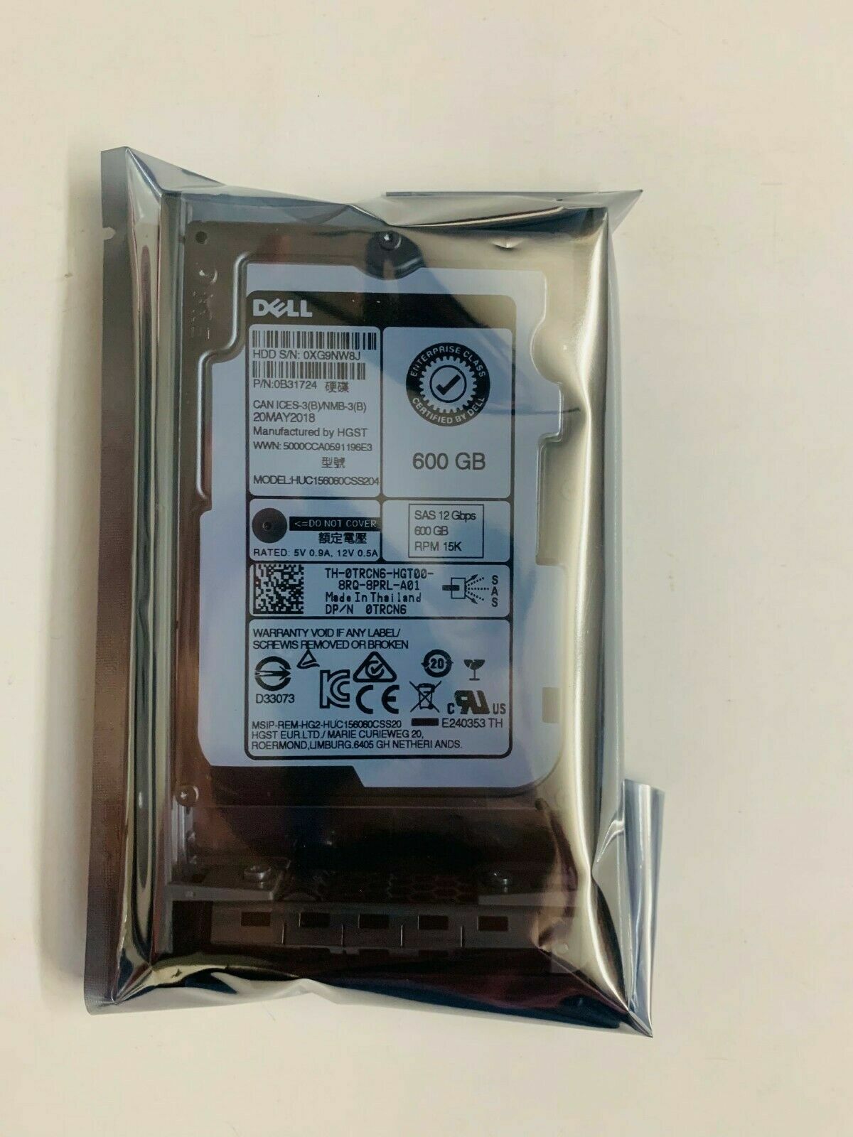 Dell 600GB 15K SAS 6G HDD 2.5 SFF R710 M710 R720 R720xd R730 R730xd R810 R815