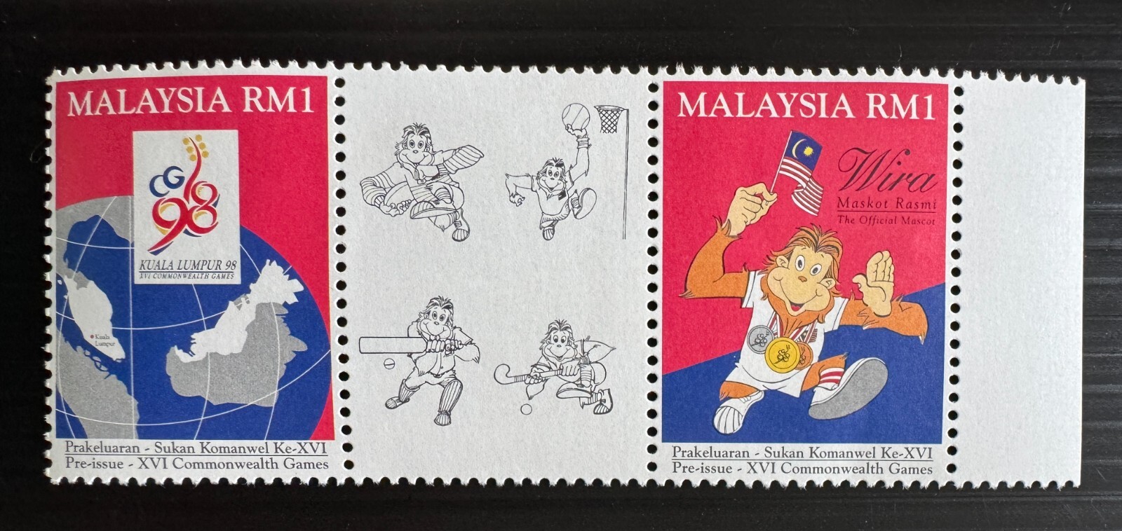 MALAYSIA 1994 16th Commonwealth Games Horizontal Pair fresh MNH SG#548a