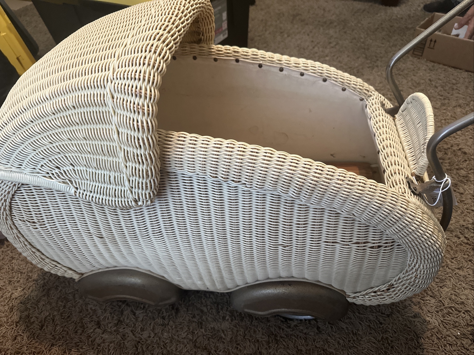 RARE VINTAGE GERMAN WICKER DOLL PRAM STROLLER BUGGY 1930's 