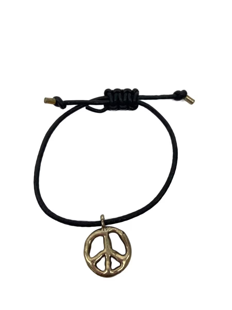 Ambush Peace Leather Bracelet Bracelet Sv925 Blk Mens M1q71