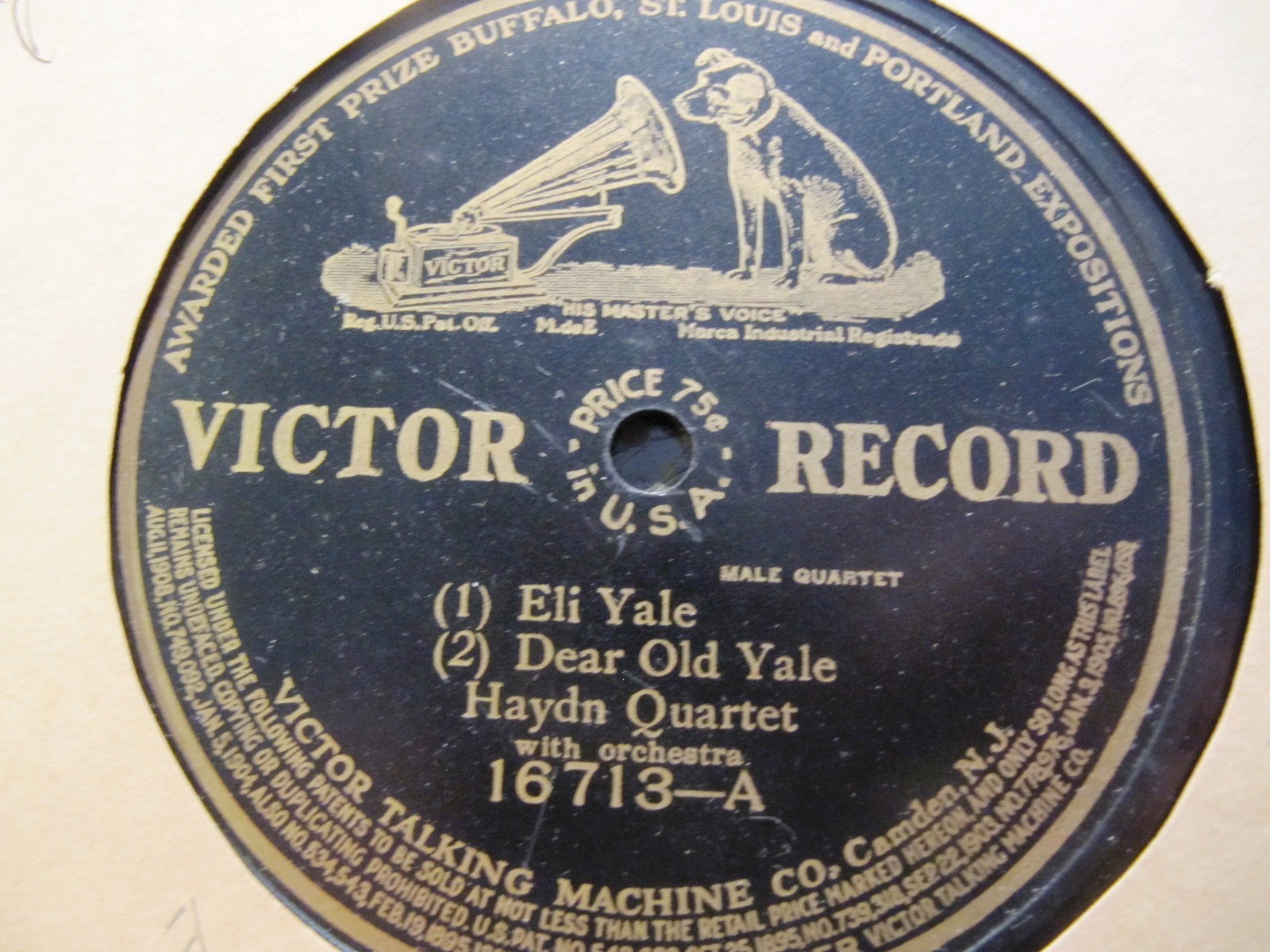 1910 MEN OF YALE UNIVERSITY March/ Eli Yale HAYDN QUARTET Pryor's Band VICTOR