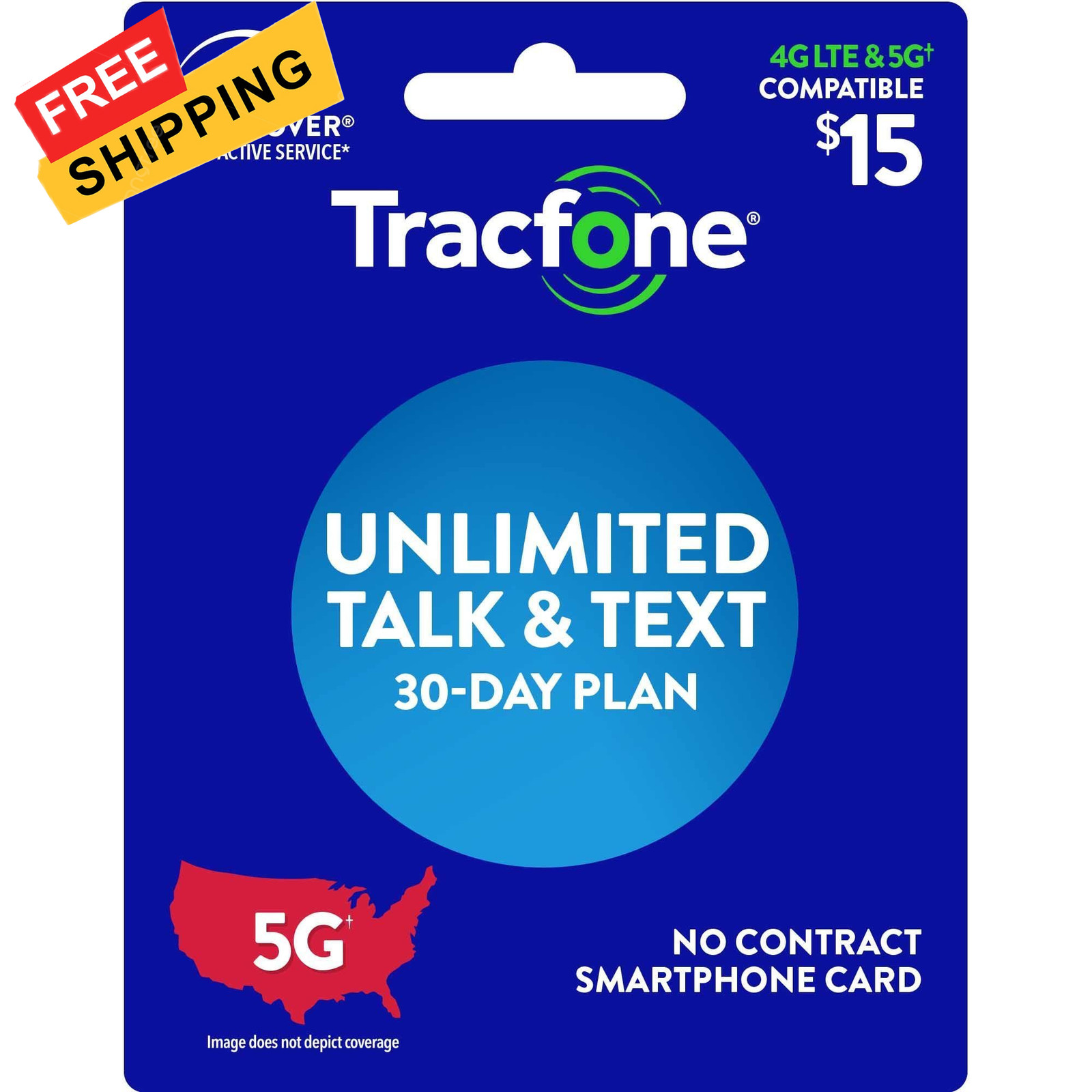 Tracfone $15 Unlimited Talk and Text / 30 Days 