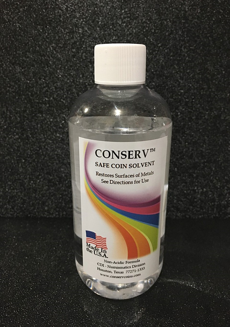 Conserv Safe Coin Solvent, 8 Oz. Bottle, Made In USA, Non Acidic Formula