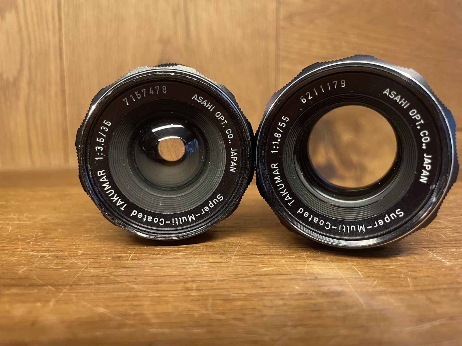 *2 Lens Set : Near Mint* Pentax SMC Takumar 55mm F/1.8 & 35mm F/3.5 From Japan