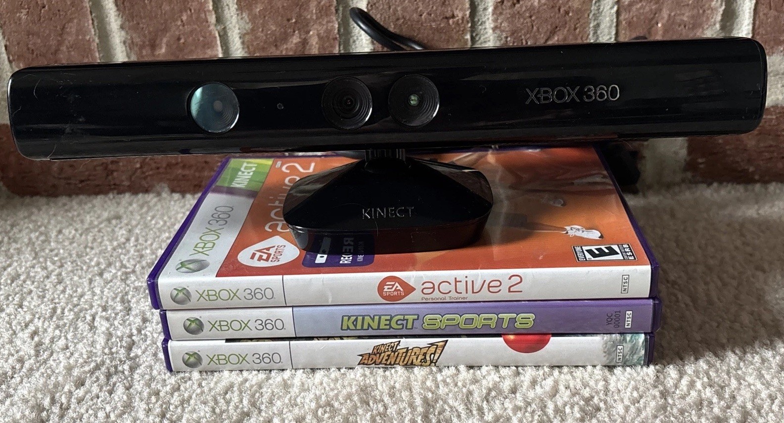 Xbox 360 Kinect Sensor Bar Bundle w/Games - Tested & Works