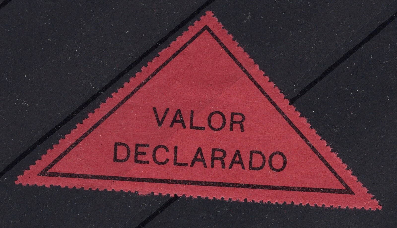 CHILE scarce BOB stamp VALOR DECLARADO triangle MH in red