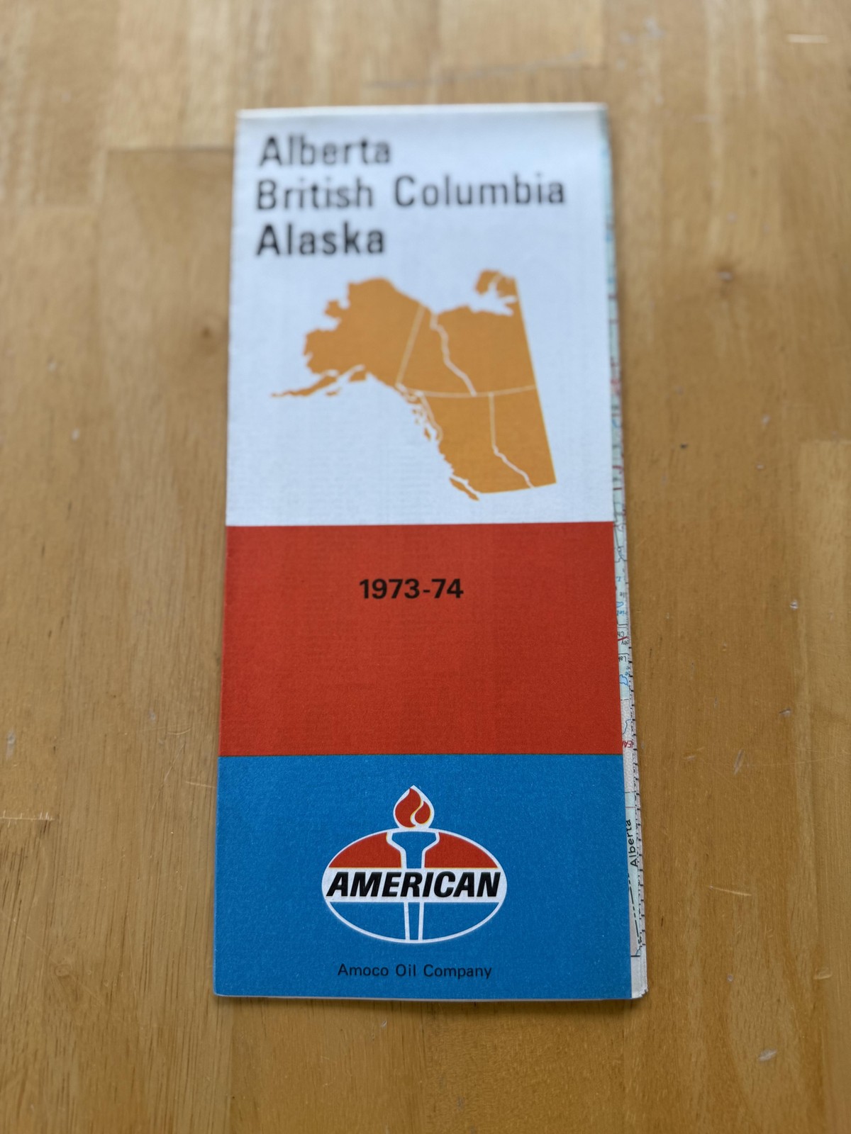 Vintage 1973-74 American Oil Alberta British Columbia Alaska Road Map Brochure