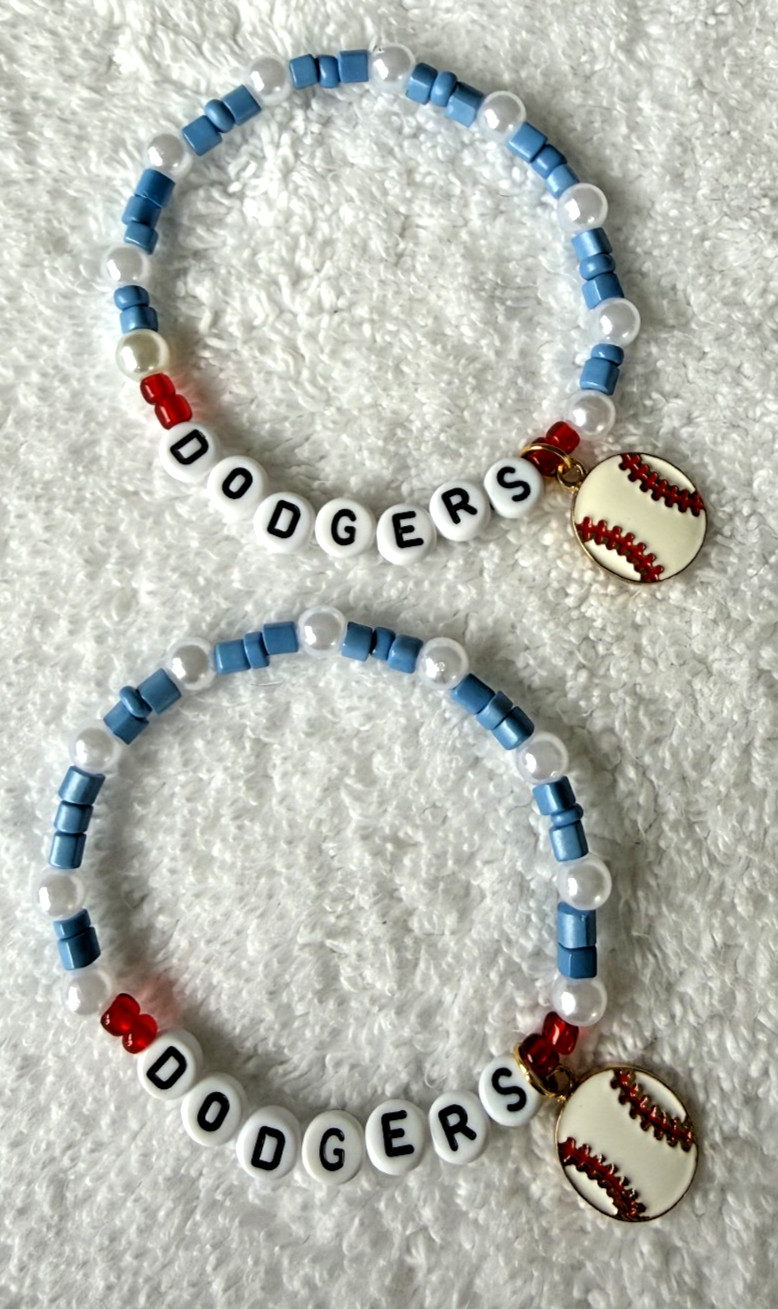 Made to Order For — hurricanehannah5 ~ Custom Dodgers Bracelet Set