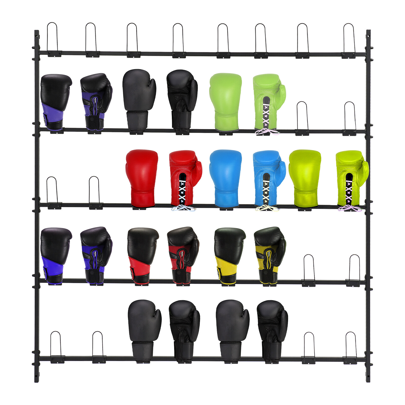 5 Tiers Boxing Glove Storage Rack Wall Mount Dryer Holds 20 Pairs, Boxing Glove