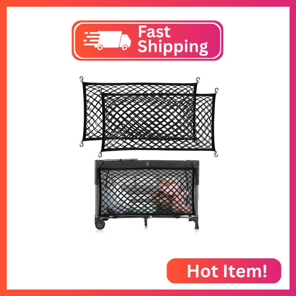 Stroller Wagon Cargo Net, Baby Stroller Organizer Mesh Cargo Net for Extra Stora