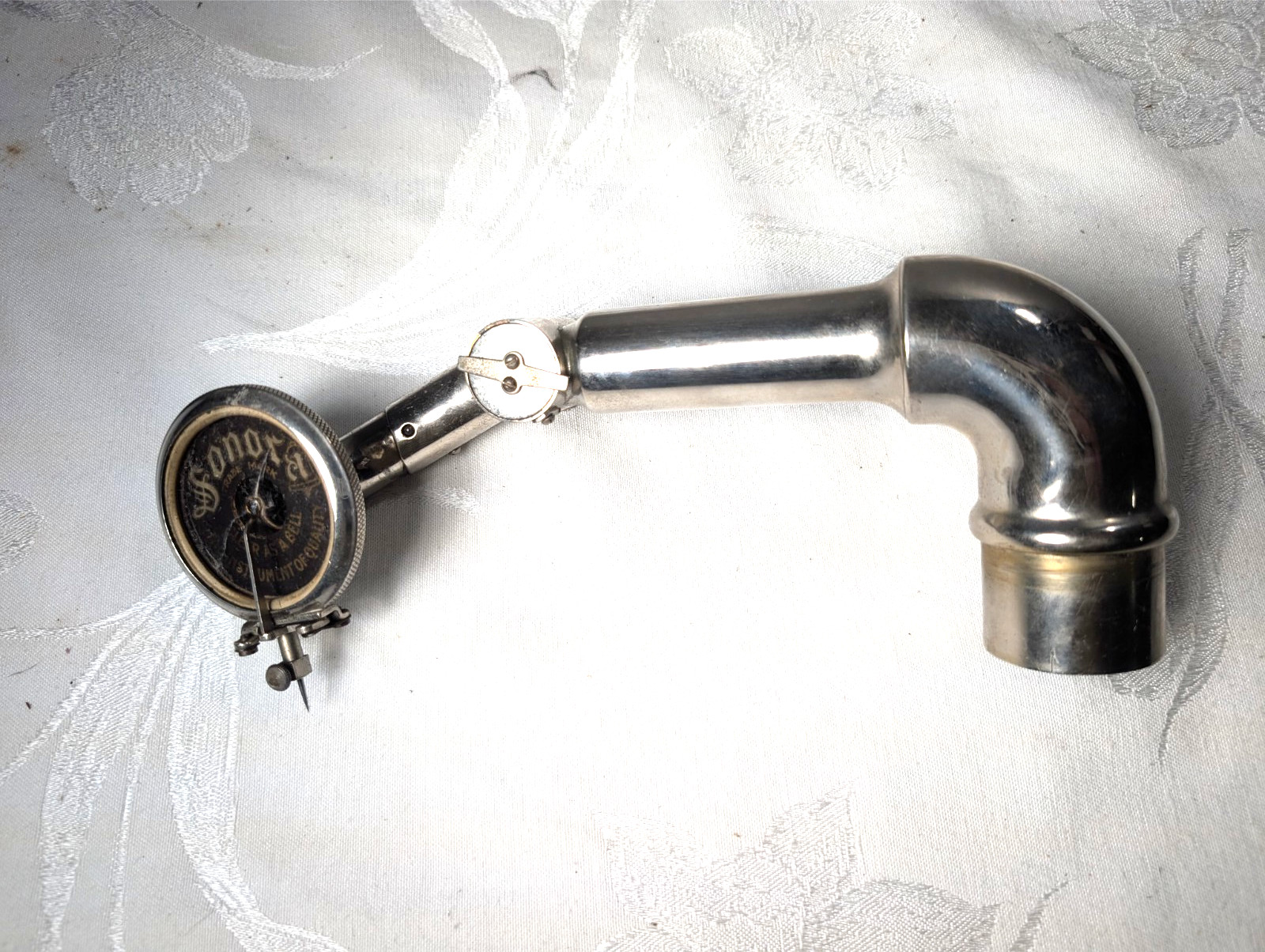 Sonora Reproducer and tone arm assembly, nice Untested for parts or repair