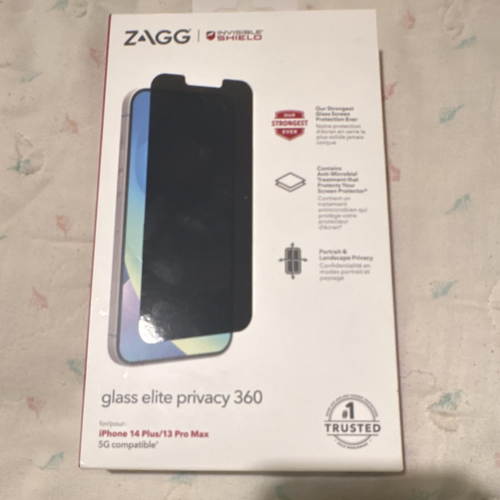 ZAGG InvisibleShield Glass Elite Privacy 360 Screen Protector iPhone 14 Plus 13…