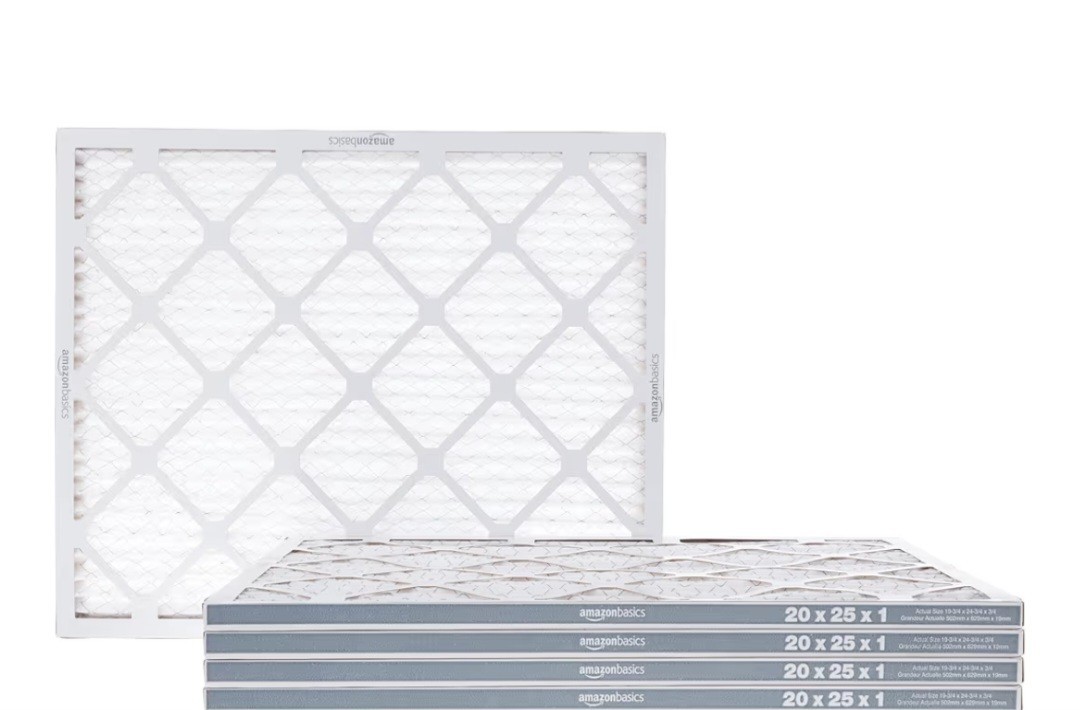 Amazon Basics 20x25x1 Air Filter 4-Pack, MERV 8 AC Furnace Filters, Removes...
