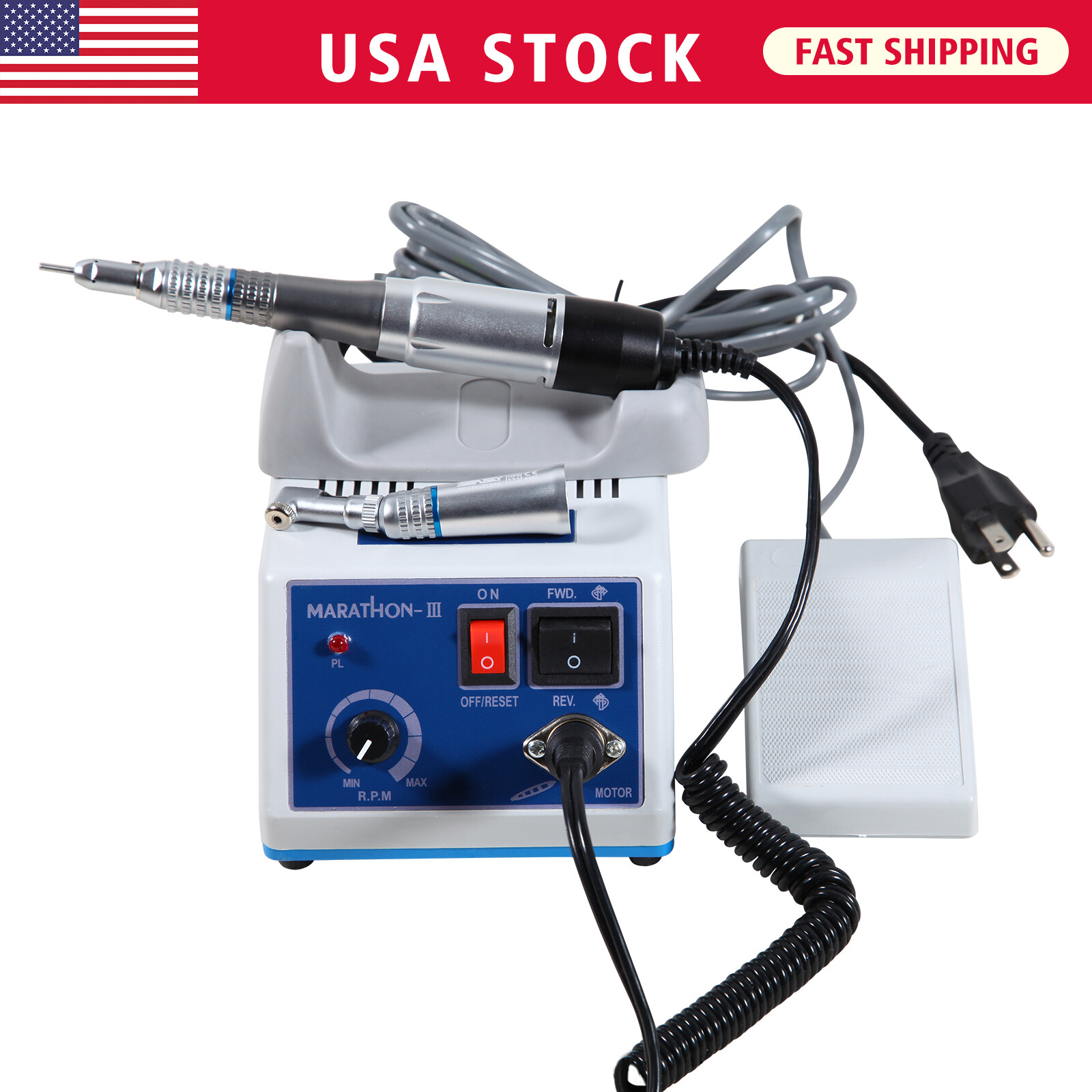 Dental Lab Marathon Electric Micromotor Polishing Unit / 35K RPM Motor Handpiece