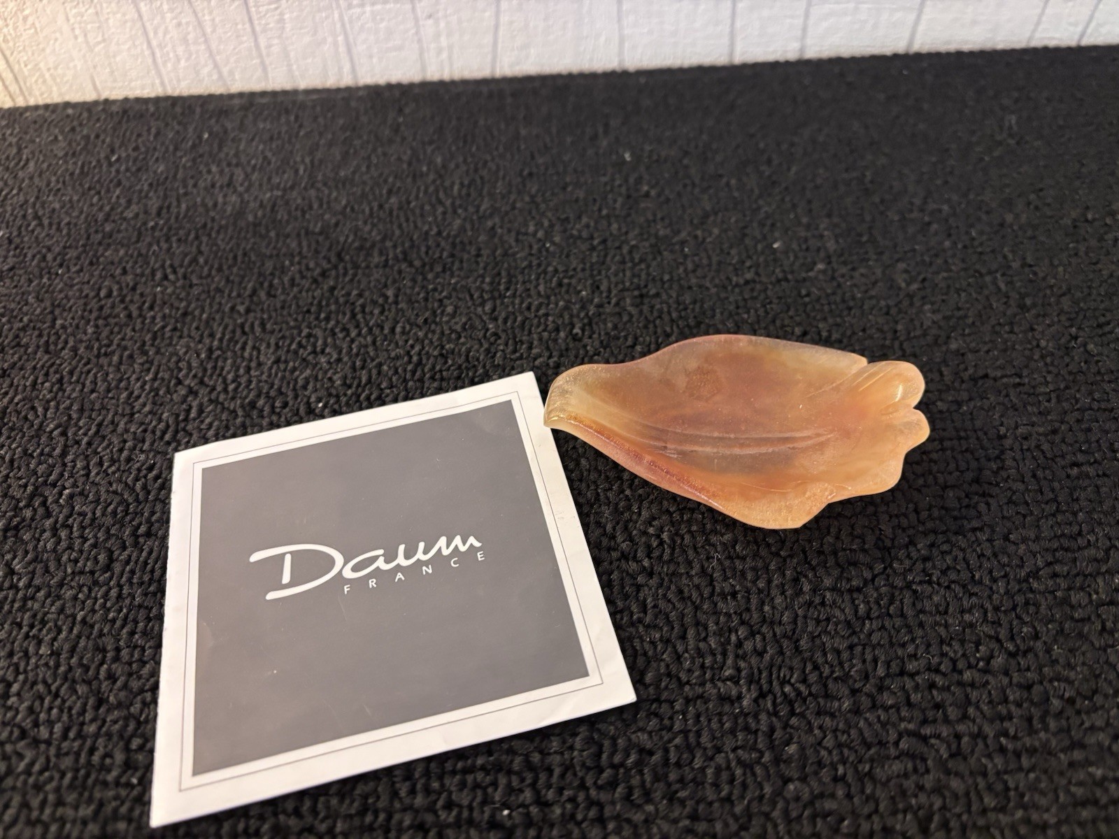 Amber Crystal Pocket Bowl Daum France