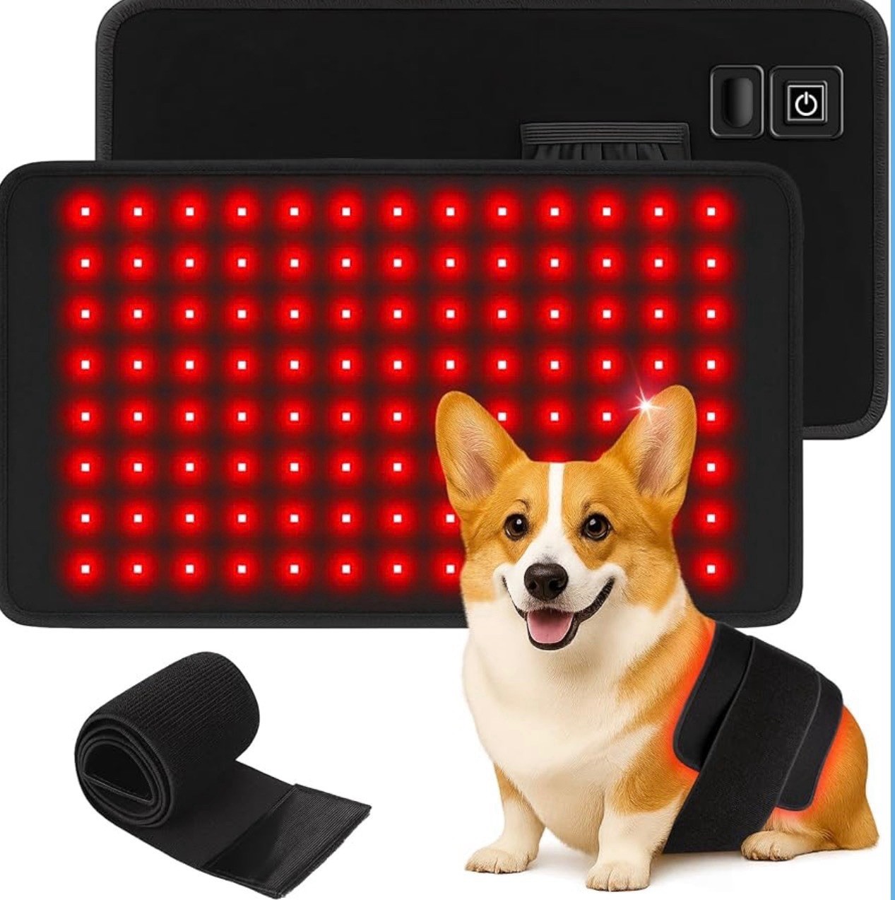 Red Light Therapy Belt for Dogs, Portable 16 × 8 in 660/850 nm 120-LED Pad