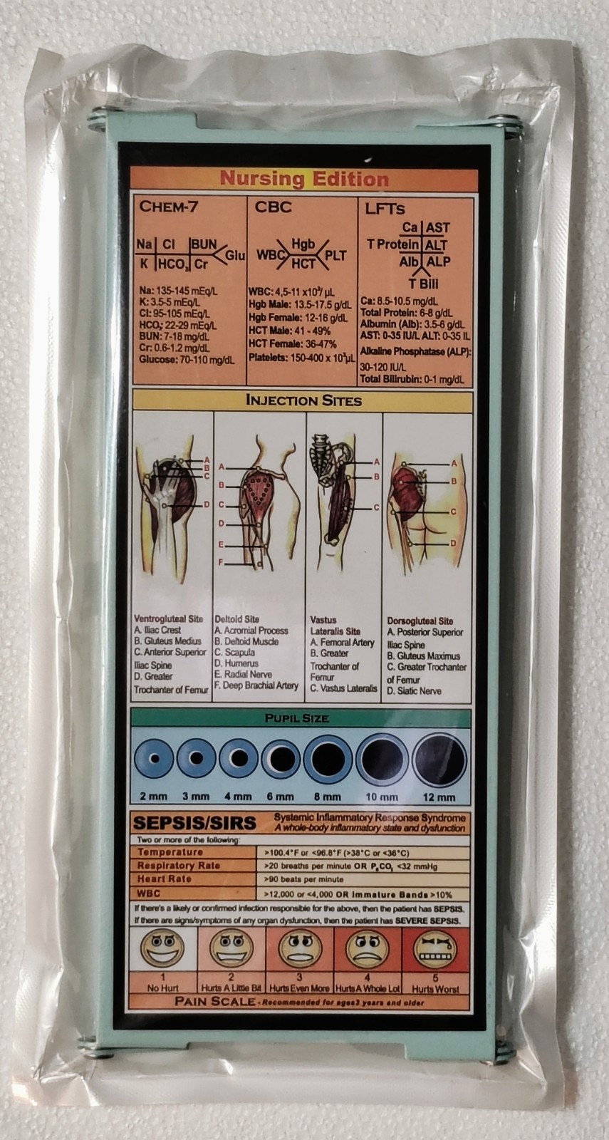 Nursing Edition Mini clipboard foldable 9 x 11.5"  Metal Cheat Sheets New sealed