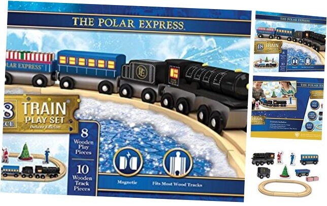 18-Piece Wood Train Set - Polar Express