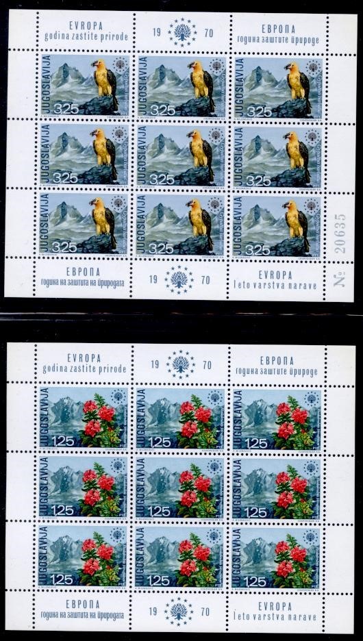 YUGOSLAVIA 1970 EUROPA SHEETLETS MNH VF