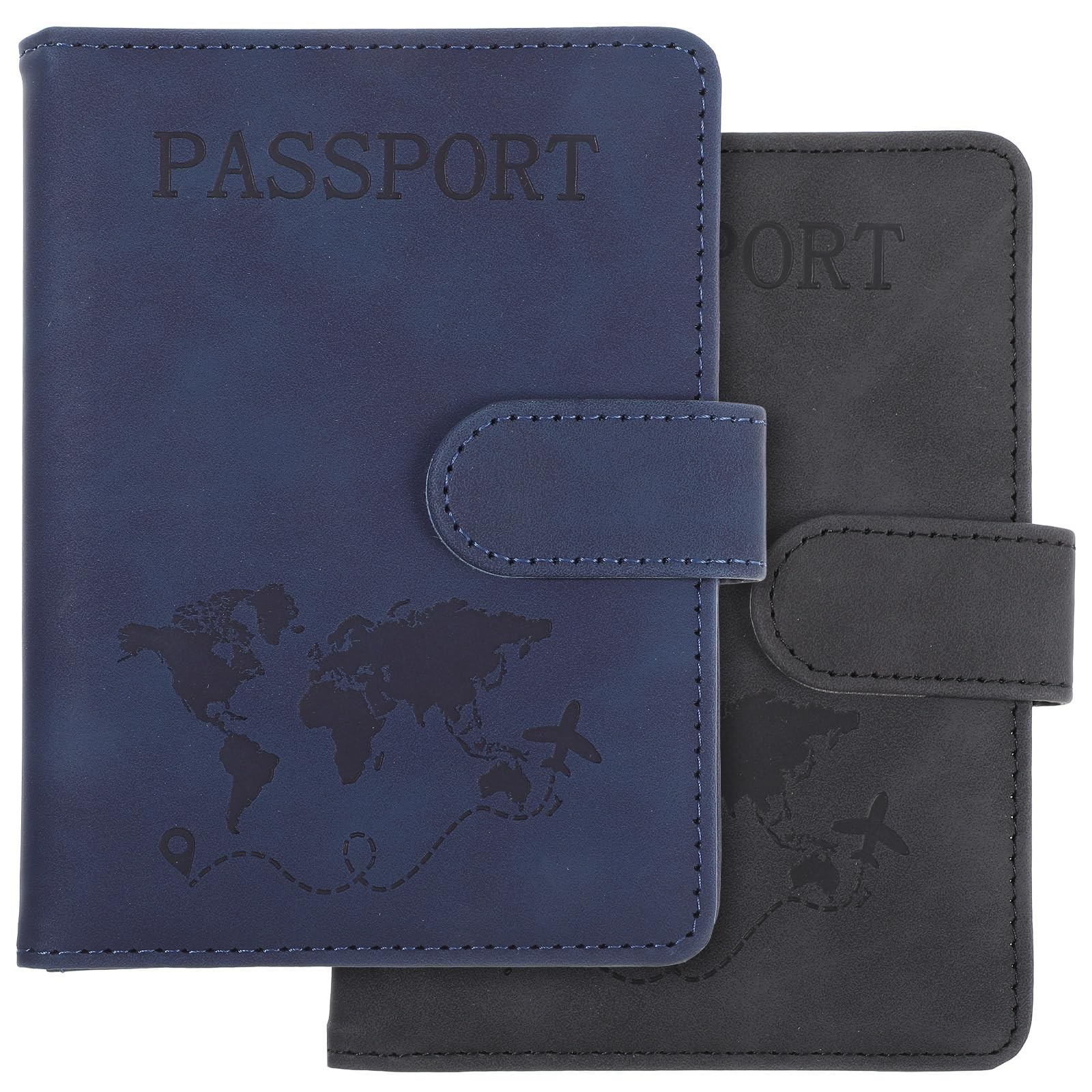2 Pack Passport Holder for Travel, Passport Wallet Cover Case Waterproof RFID...