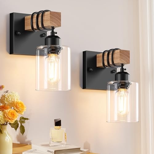 Set of 2 Matte 1-Light Wall Sconces for Bathroom, Farmhouse—1 Light Matte