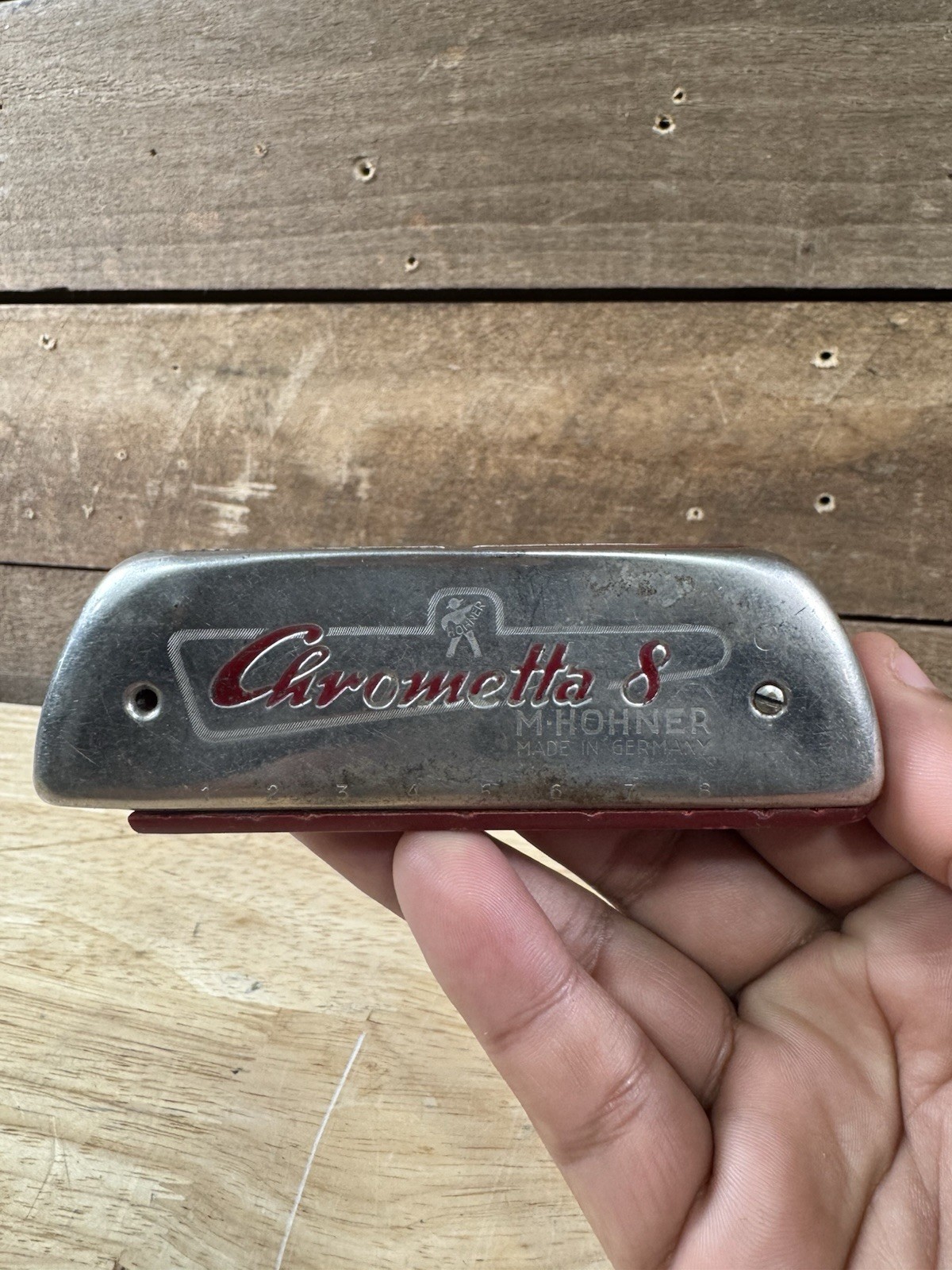 Vintage M. Hohner Chrometta 8 Harmonica Made In Germany C Key