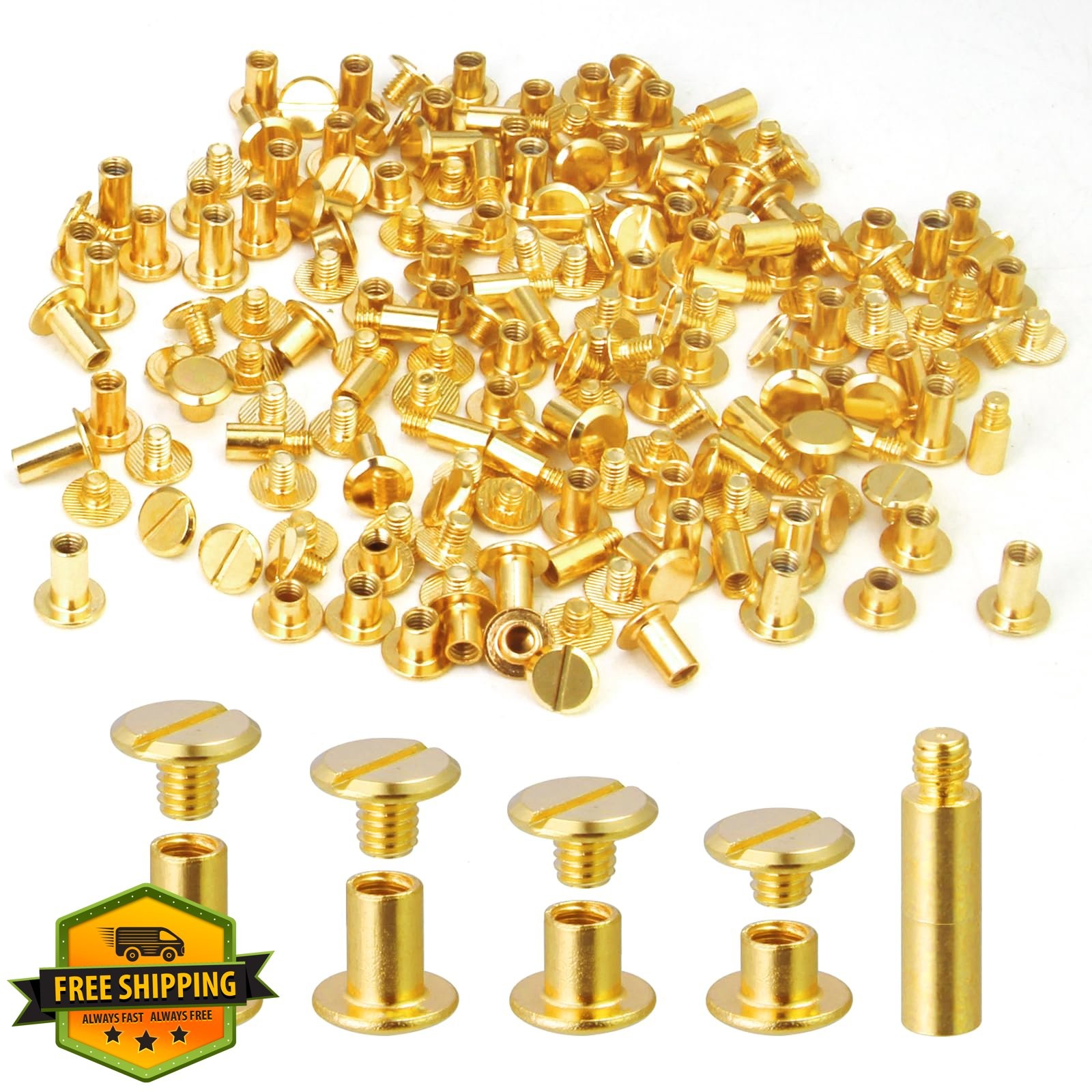 100 Pack Chicago Screws and Extention Posts for Binding Extending Scrapbook P...