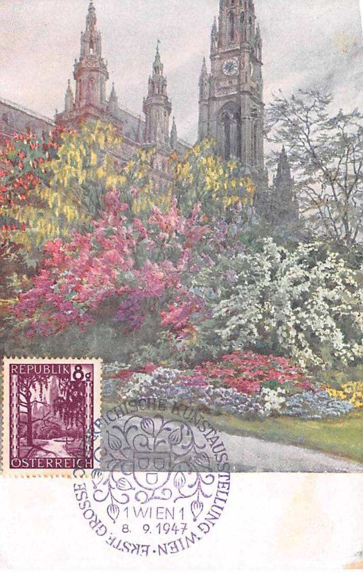 AUSTRIA Maximum Card AM14144 1947 Cachet Austria Wien Rathauspark H. Götz