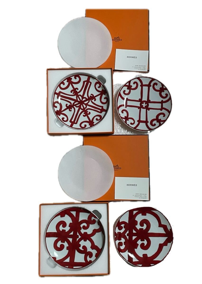 Unused HERMES Gadalquivir plates 4 plates Hermes tableware plates 4 plates box