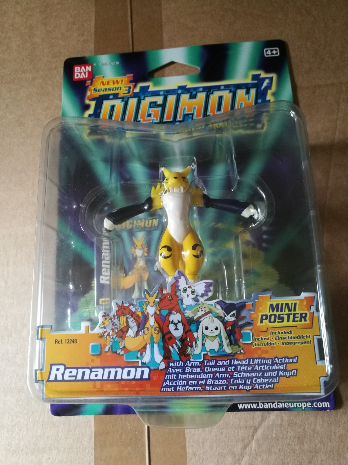 Vintage Bandai Digimon 2001 Season 3, #13248 Renamon Figure + Mini Poster