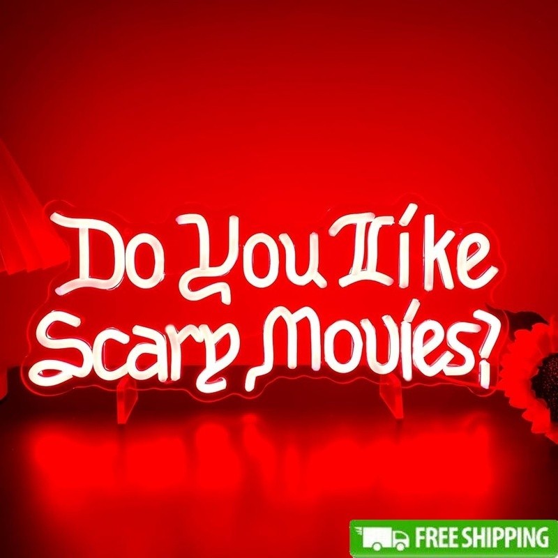 Do You Like Scary Movies LED Neon Sign Halloween Party Decor Gothic Light New