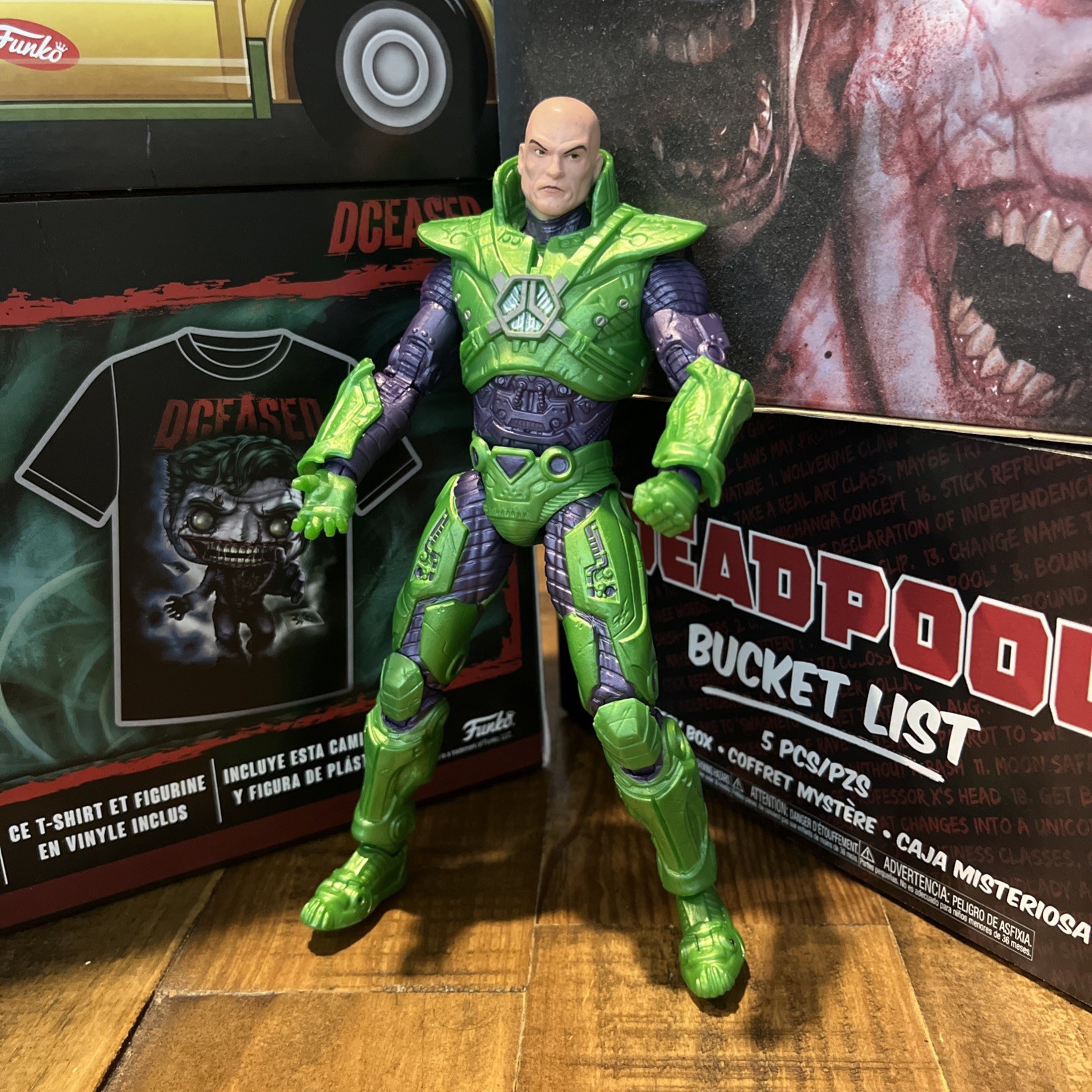 Mattel DC Universe Superheroes Lex Luthor Action Figure Green Battle Suit