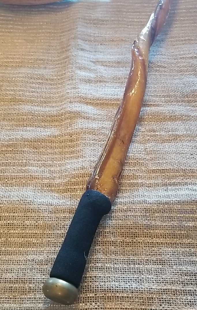 CANE ~ WALKING STICK FROM BULL SEX ORGAN BRASS HANDLE 36inches 