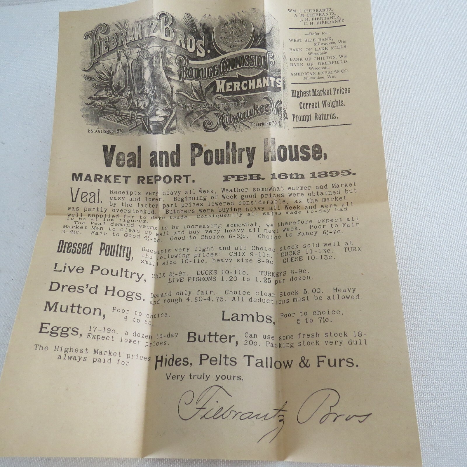 1895 Envelope and Flyer Advertising Poultry PORK~Blue STAMP