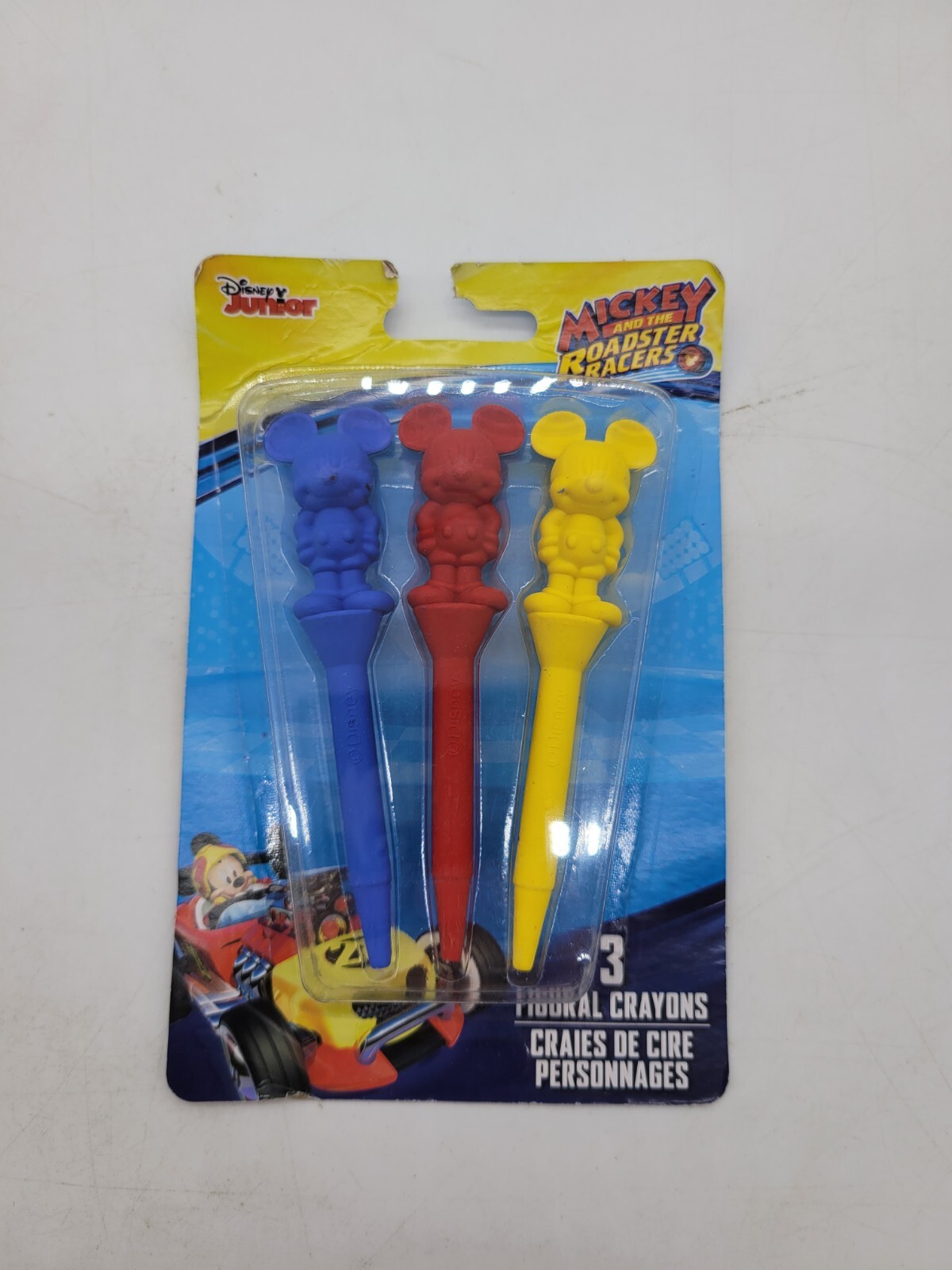 RARE Disney Mickey Mouse 3 Figural Crayons Gift Art Coloring 